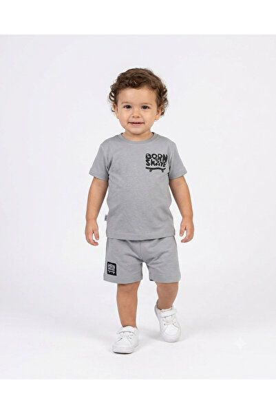 VEGAMOD Summer Baby Boy Set with Writing on the Back and Printed Shorts, 6-9-...
