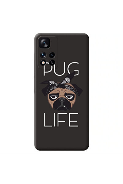 Other Xiaomi Redmi Note 11 Pro 5G Pug Life Black Colored Silicone TPU Θήκη
