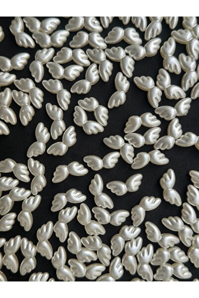 30 Pcs Angel Wings White Pearl Beads 20 mm