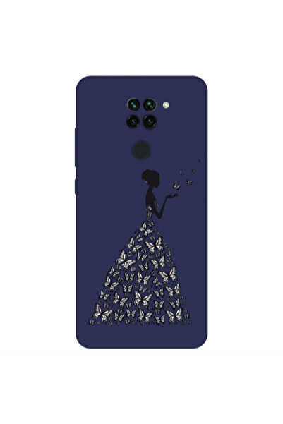 Other Xiaomi Redmi Note 9 Butterfly Girl Dark blue Colored Silicone TPU Θήκη