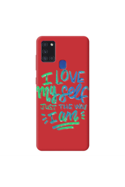 Other Samsung A21S I Love My self Red Colored Silicone TPU Θήκη