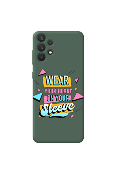 Other Samsung A32 4G Wear Your Heart Dark Green Colored Silicone TPU Θήκη