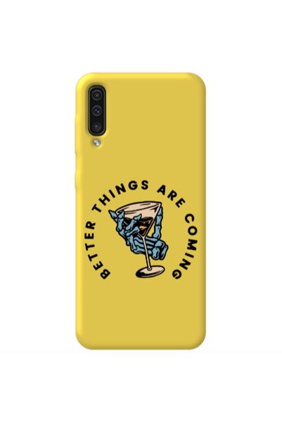 Other Samsung A70 Better Things Are Coming Yellow Colored Silicone TPU Θήκη