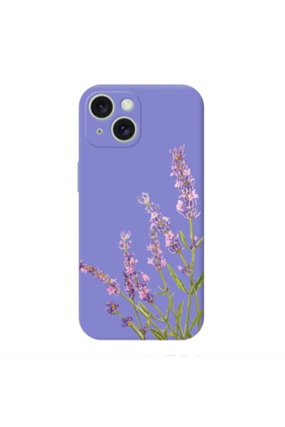 Other Apple iPhone 15 Plus Flowers 8 Purple Colored Silicone TPU Θήκη