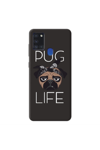 Other Samsung A21S Pug Life Black Colored Silicone TPU Θήκη