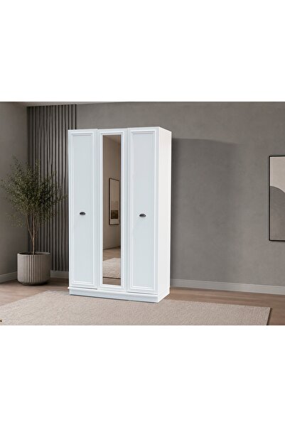 satenhome Ecrin 3 Kapaklı 2 Çekmeceli 120cm Gardırop