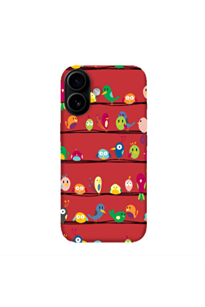 Other Apple Iphone 16 plus birds Red Colored Silicone TPU Θήκη