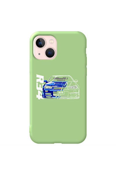 Other Apple iPhone 13 Blue R34 Light Green Colored Silicone TPU Θήκη