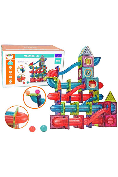 OEM Set de constructie magnetic Leantoys 3D, circuit cu bile, piese magnetice...
