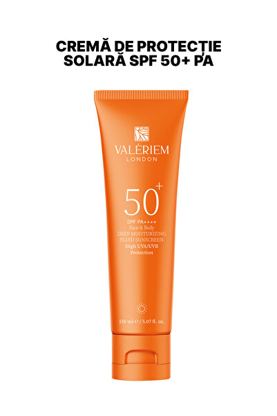VALERİEM LONDON Cremă de protecție solară SPF 50 pentru față și corp – Hidrat...