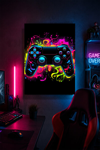Lucena Controler de jocuri Tablou de perete din metal Neon Decor de perete pe...