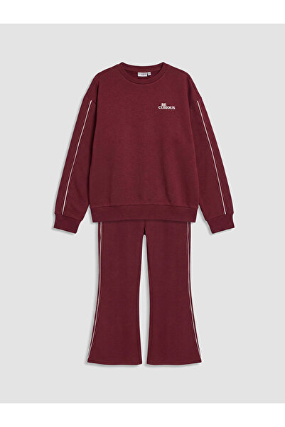 LC Waikiki Lcw Kids Burgundy Printed Girls' Set