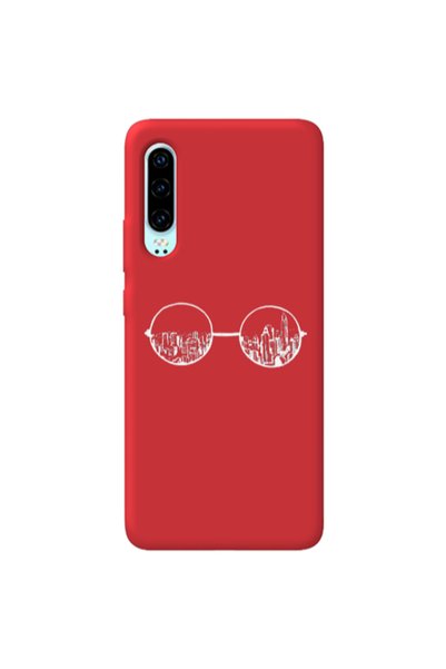 Other Huawei P30 Sunglasses Red Colored Silicone TPU Θήκη