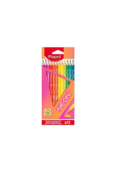 Maped Creioane colorate Color'Peps Neon 12 culori/cutie FSC