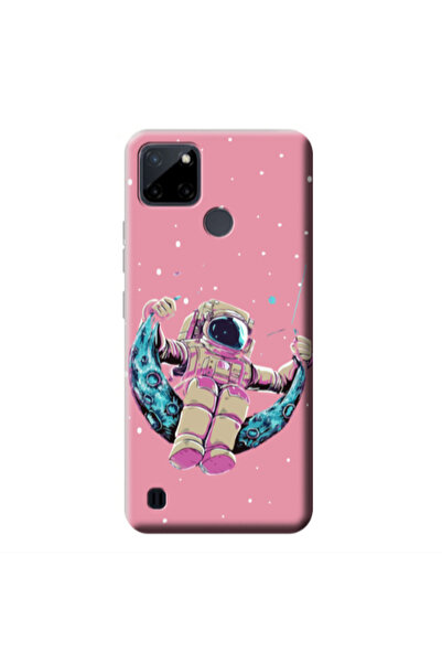 Other Realme C25Y Astronaut swinging on the moon Pink Colored Silicone TPU Θήκη