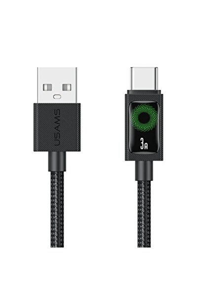 Usams Cablu de încărcare și date U92 USB-A la USB-C 18W 3A 1.2m Negru