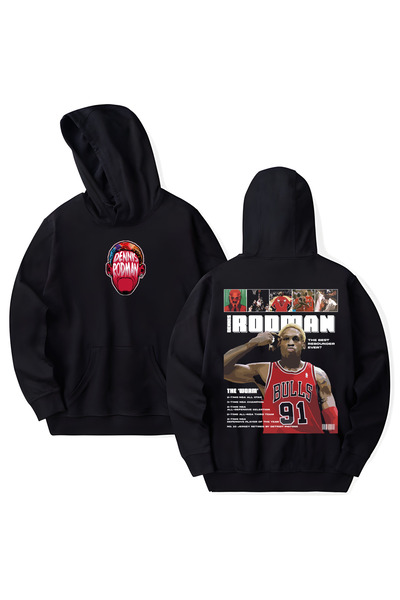 STİL-X Dennis Rodman Printed Cotton Long Sleeve Hooded Sweatshirt with 3 Yarns