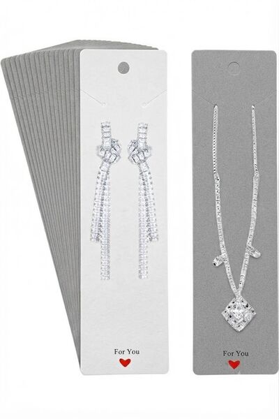 Orbak Kağıt Premium White Front and Gray Back Jewelry Display Cards 100 Piece...
