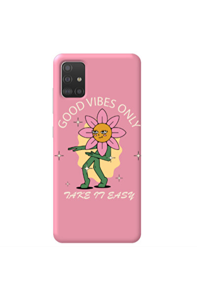 Other Samsung A51 Good Vibes Only Pink Colored Silicone TPU Θήκη