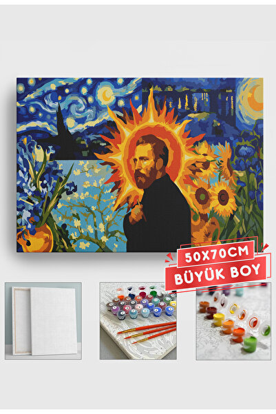 Akihabara Sayılarla Boyama Hobi Seti Çerçeveli Numaralı Tuval Fırça Boya Dahi...