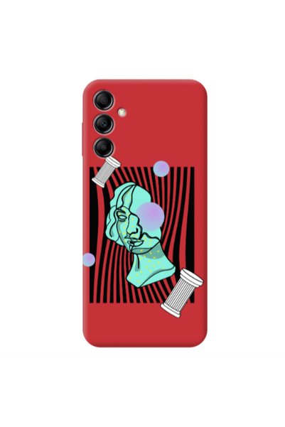 Other Samsung A14 5G Columns Red Colored Silicone TPU Θήκη