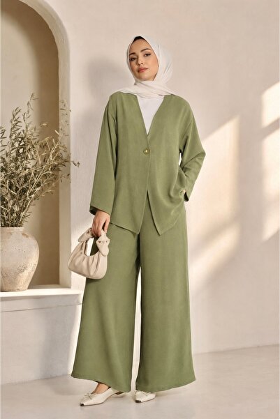 ASTEMİA Women's Kimono Comfortable Fit Summer Aerobin Hijab Set Sb0047