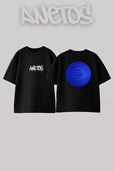 Anetos Kanye West Jesus Is King_1 Σχέδιο με στάμπα Unisex Oversize Μαύρο T-shirt