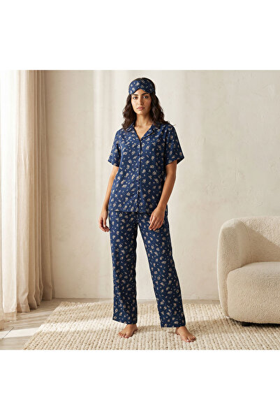 FAV Pyjama Set Button-Down Shirt & Trousers Viscose