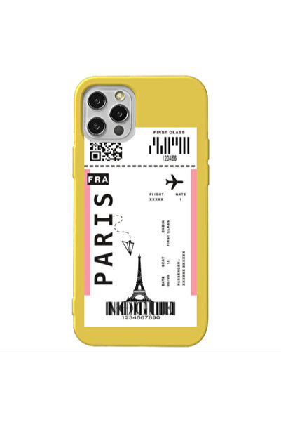 Other Apple iPhone 12 Pro Paris FRA Yellow Colored Silicone TPU Θήκη