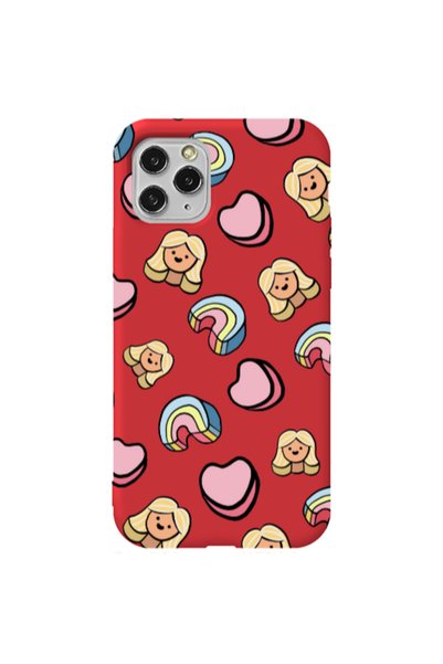Other Apple iPhone 11 Pro Max Girl rainbow and hearts Red Colored Silicone TP...