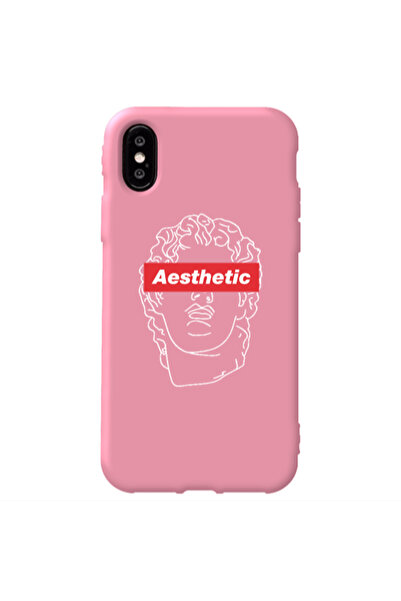 Other Apple iPhone X Aesthetic Pink Colored Silicone TPU Θήκη