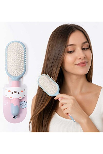 VitaMood Yaşam Daily Use Hair Brush - Soft Tip Combing Brush Blue Pink