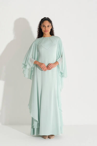 miha Hicran Önal Dress with Trimmed Details Mint