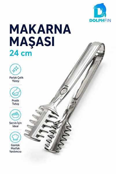 DolphFin 24 cm Stainless Steel Pasta Tongs Spaghetti Serving Tongs