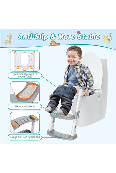 Garvee Potty Training Seat with Step Ladder for Boys and Girls – Foldable, No...