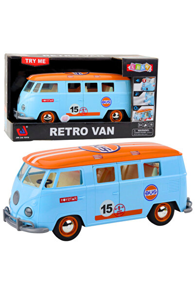 LeanToys Masinuta Retro Van, LEAN Toys, efecte luminoase si sonore, deschider...