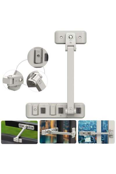 SUNUP SN-29666 مثبت باب منزلق ومانع انزلاق النوافذ، قفل أمان للأطفال