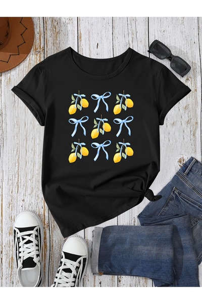 Little YELLOW Duck تي شيرت نسائي بأكمام قصيرة من القطن النقي الممشط بوزن 180 ...