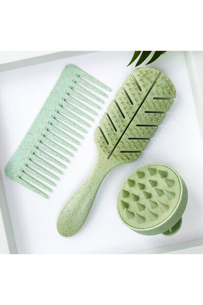 YEYE Made In Nature Set de accesorii pentru păr – masajator, perie, pieptene ...