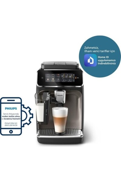 Philips Tam Otomatik Lattego Espresso Makinesi, 3300 Serisi, Silentbrew Krom