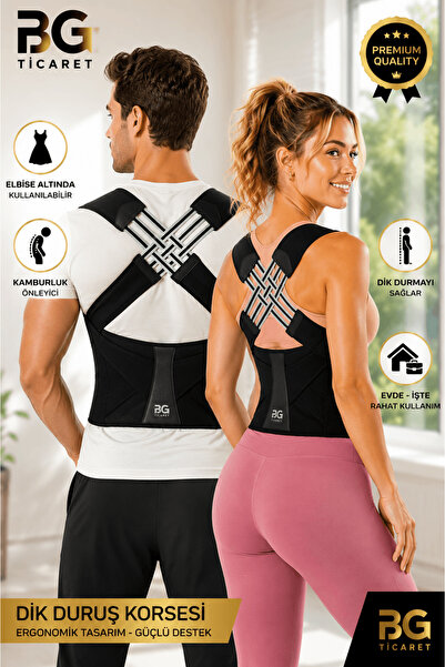 bgvibe Unisex Dik Duruş Korsesi Kamburluk Önleyici Postür Düzeltici Sırt ve O...