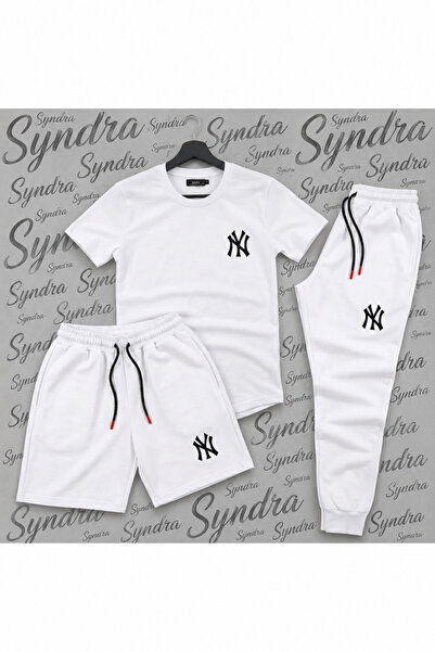 Syndra 3-Piece Set Neyew Printed Set (White T-Shirt, Shorts and Sweatpants) S...