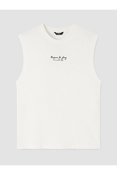 LC Waikiki Peak New Season Crew Neck Letter Printed Men's Sleeveless T-Shirt