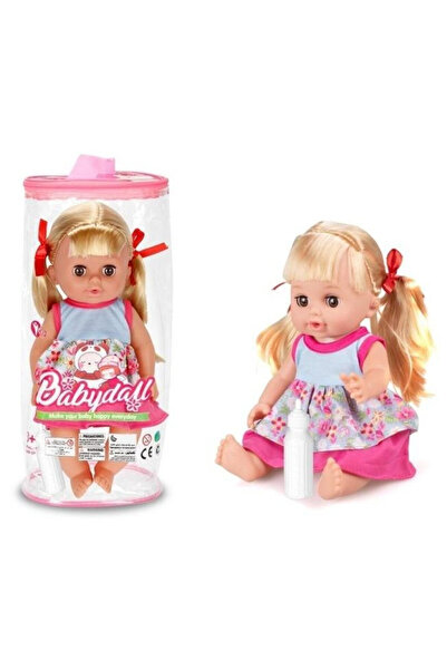 OEM Papusa bebelus Merkpol 35cm blond multicolor cu biberon