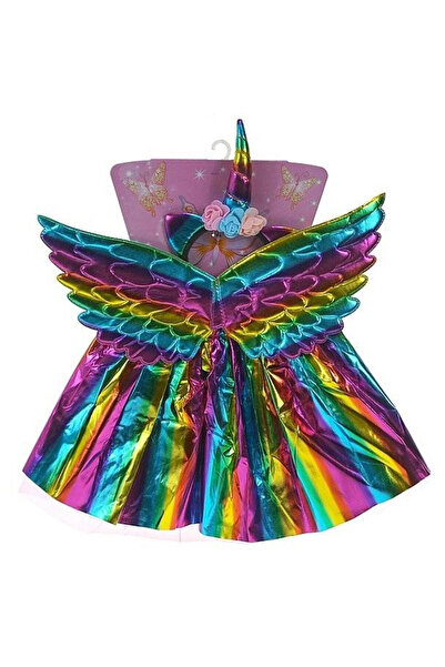 adar , Costum unicorn din material textil metalizat, cu fusta, aripi si benti...