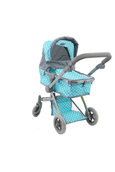 adar Carucior pentru papusi cu maner reglabil si roti pivotante, Multicolor, ...