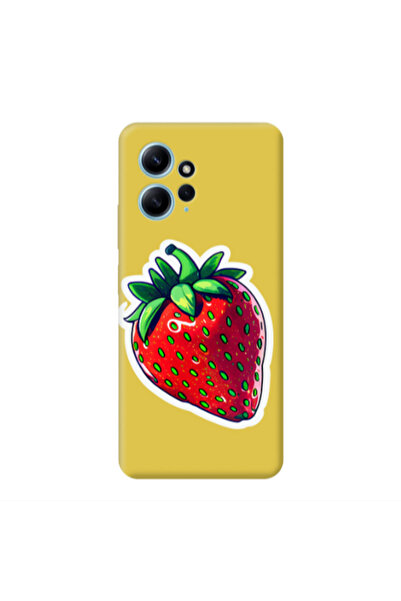 Other Xiaomi Redmi Note 12 4G strawberry Yellow Colored Silicone TPU Θήκη