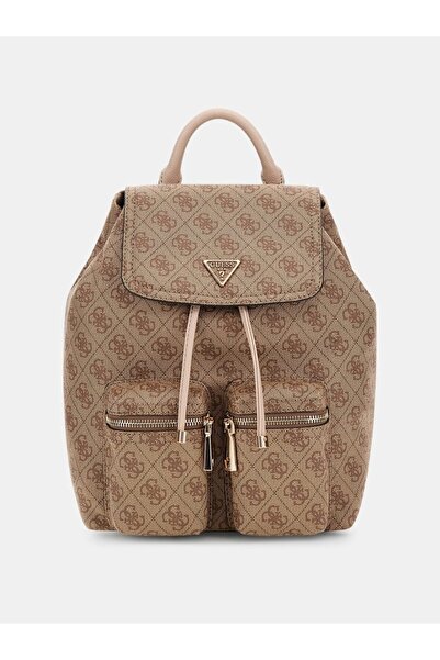 Guess Μίνι Τσάντα Back Pack Μπεζ Με Λογότυπο 4G