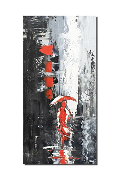 artnova Ръчно рисувана картина, Еленгата в червено, стилизирана, 80x40см масл...