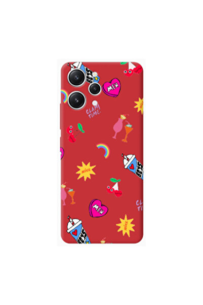 Other Xiaomi Redmi 12 glam time Red Colored Silicone TPU Θήκη